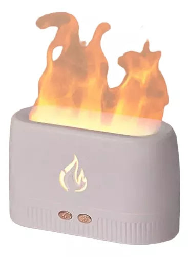 Difusor De Aromas Humidificador Efecto Flama Esencias Aceite Color Blanco