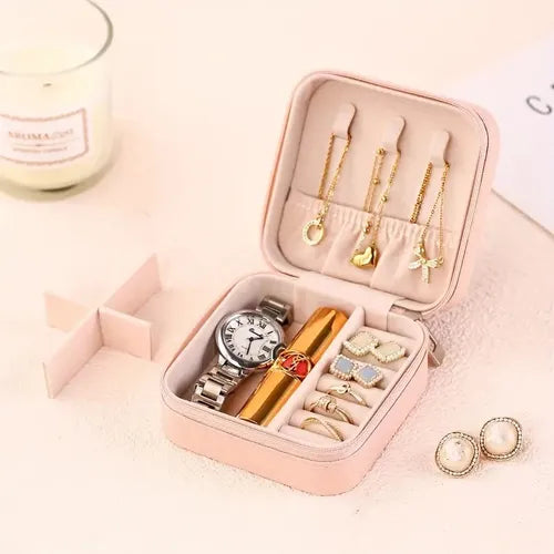 Joyero Portátil Mini Caja Organizadora De Anillos Collares