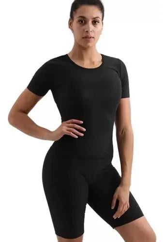 Polera Con Mangas Efecto Sauna Látex Por Dentro Térmica Faja