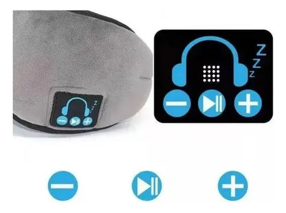 Máscara para dormir Eye Cap con auriculares Bluetooth 5.0, color gris claro