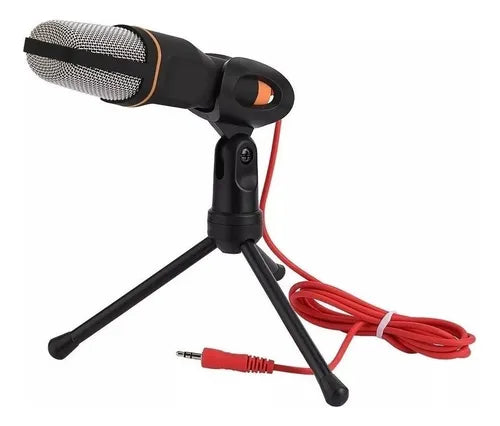 Micrófono Andowl QY-K222 Condensador Omnidireccional color negro/gris