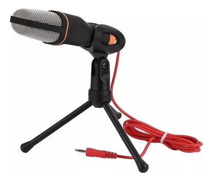 Micrófono Andowl QY-K222 Condensador Omnidireccional color negro/gris