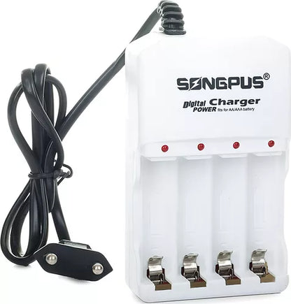 Cargador De Pilas Songpus + 4 Pilas Aa Soporta Aa/aaa