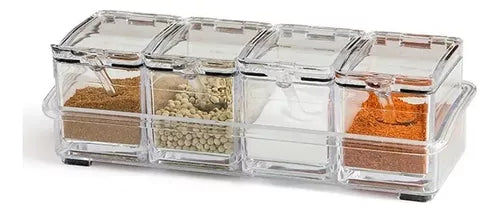 Caja Para Condimentos Cocina Acrílica Para Especias Color Transparente