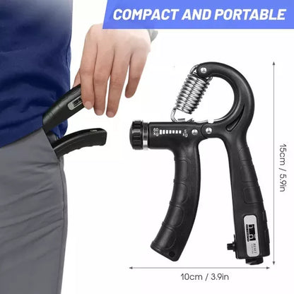 Hand Grip Ejercitador Con Contador 60-10kg 60-5kg 3 Colores Color Celeste