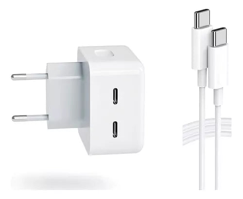 Cargador Doble Salida Pd Irm 40w Tipo C Carga Rápida Color B Color Blanco