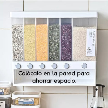 Contenedor De Almacenamiento De Cereales 6 En 1 Dispensador