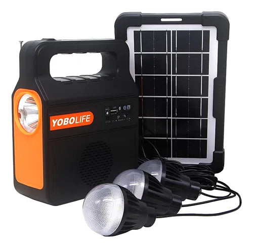 Lámpara Ampolletas Linterna Panel Kit Solar Para Exteriores