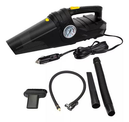 Aspiradora De Auto + Inflador De Neumáticos 2 En 1 Color Negro