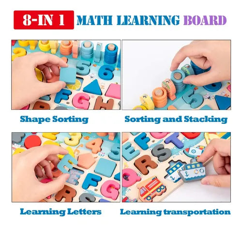Juego De Mesa Educativo Tablero Montessori Didáctico Figuras