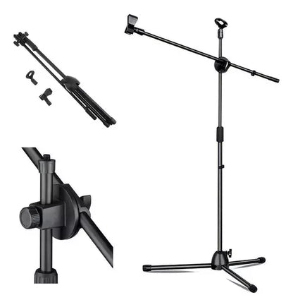 Soporte Para Micrófono Atril Profesional Stand P/ Micrófono Color Negro