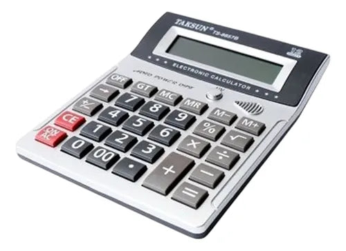 Calculadora De Escritorio 12 Dígitos Taksun Ts-8857b Color Gris