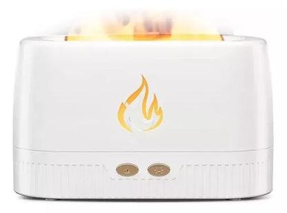 Difusor De Aromas Humidificador Efecto Flama Esencias Aceite Color Blanco