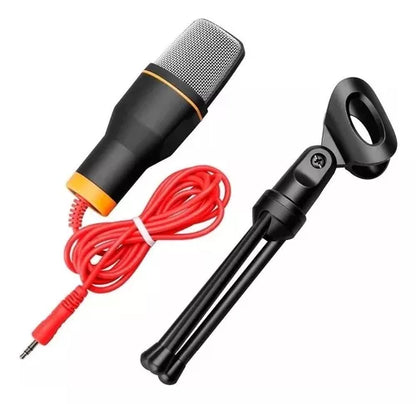 Micrófono Andowl QY-K222 Condensador Omnidireccional color negro/gris