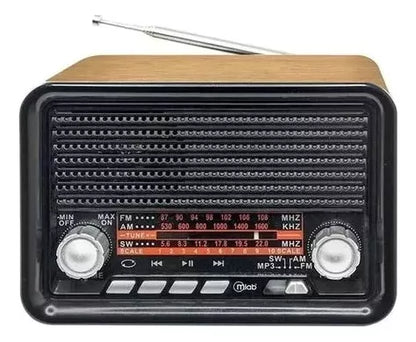 Mini Radio Retro Portátil Recargable Am/fm/ws Bluetooth Usb