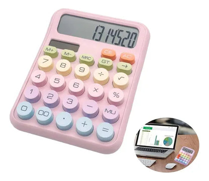 Calculadora 12 Dígitos Teclas Grandes De Colores Ct-818