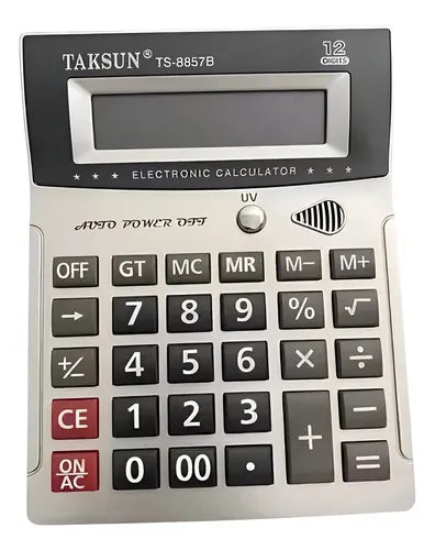 Calculadora De Escritorio 12 Dígitos Taksun Ts-8857b Color Gris