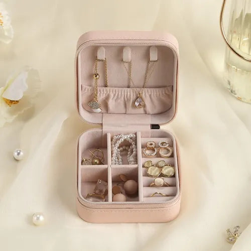Joyero Portátil Mini Caja Organizadora De Anillos Collares