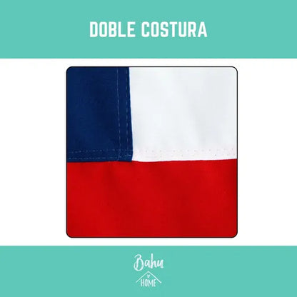 Pack 2 Bandera Chilena Bordada Reforzada 90x60 Cm Tricolor