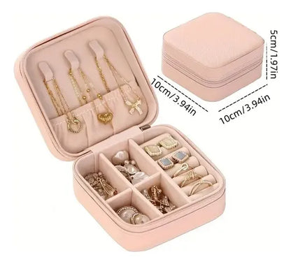Joyero Portátil Mini Caja Organizadora De Anillos Collares