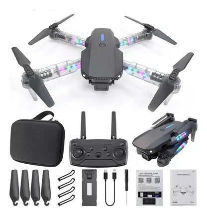 Drone Cámara 4k Plegable Transparente Rgb E88d Max