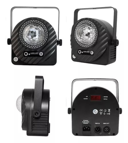 Bola Mágica Cristal Puntos Láser Led 2 En 1 + Control Remoto