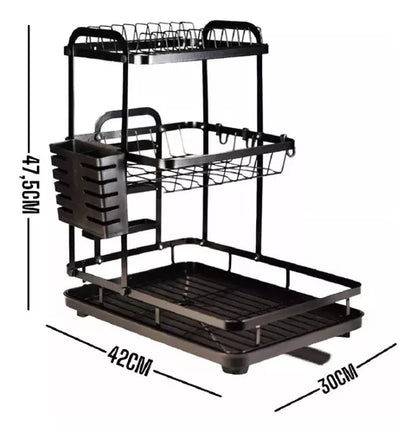 Escurridor De Platos Secador Con Bandeja 3 Niveles Mj-3042