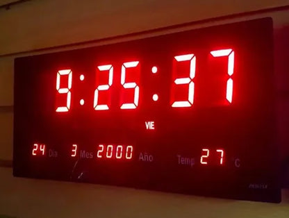 Reloj Digital De Pared Con Pantalla Led Modelo 3615 Estructura Negro