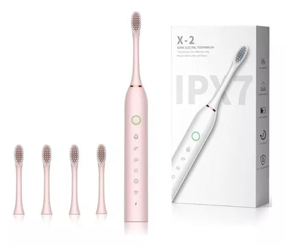 Cepillo Dental Eléctrico Sónico Recargable 4 Cabezales