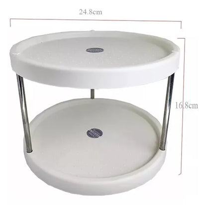 Organizador Estante Especiero Giratorio De 2 Niveles Cocina