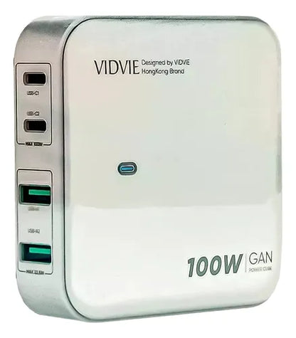Cargador Carga Super Rápida 100w Vidvie Multifunción 4 En 1 Color Blanco