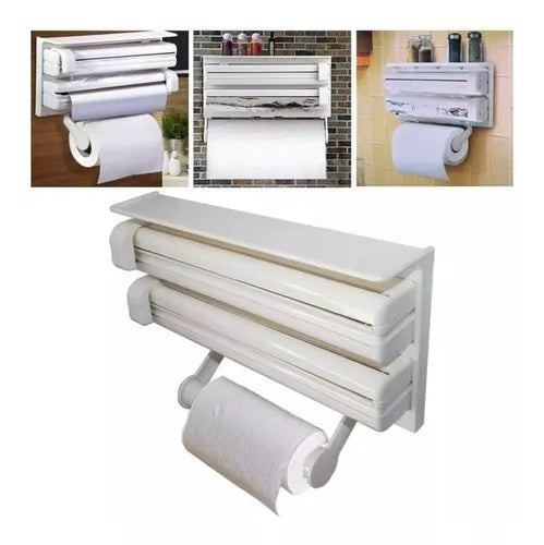 Dispensador Corta Fácil Triple Papel Film Toalla Cocina