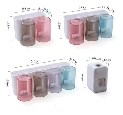 Organizador Cepillos Dientes Vasos Baño Dispensador Pasta
