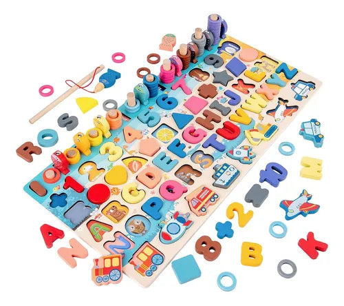 Juego De Mesa Educativo Tablero Montessori Didáctico Figuras
