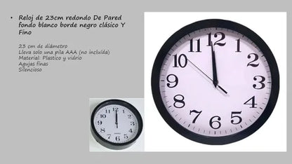 Reloj De Pared Redondo Decorativo De Mural Clásico
