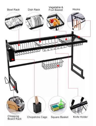 Organizador De Loza Secaplatos Acero Inoxidable 85 Cm