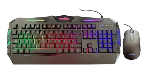 Kit Teclado Mouse Set Gamer Retroiluminado Rgb
