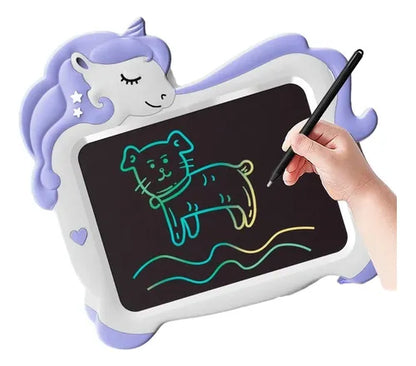 Tablet Pizarra Infantil Mágica Lcd 10 Pulgadas Unicornio Color Rosa