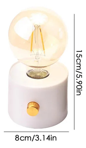 Lámpara De Mesa Velador Luz Cálida Recargable Tipo C