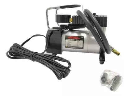 Compresor Aire Metalico Vehiculo 12v Auto Moto Color Plateado