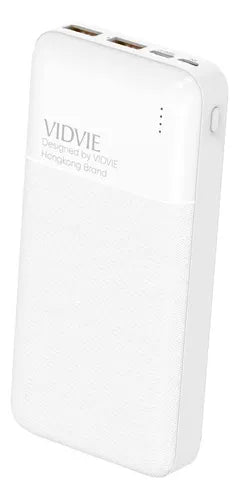 Cargador Portátil Power Bank Batería Externa 20000mah Vidvie Color Blanco