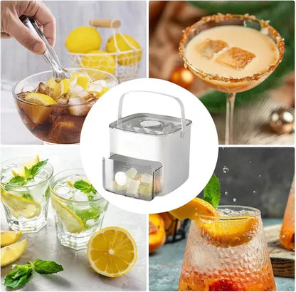 Bandeja Para Cubitos De Hielo Con Asa Contenedor Y Pinzas