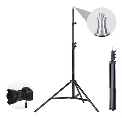Soporte Trípode Multifuncional 2,1mts Cámara Luces Flash Color Negro