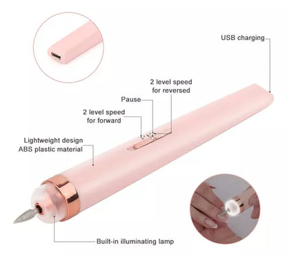 Torno Pulidor Esmeril Manicura Pedicura Inalámbrico Usb