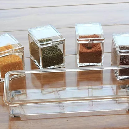 Caja Para Condimentos Cocina Acrílica Para Especias Color Transparente