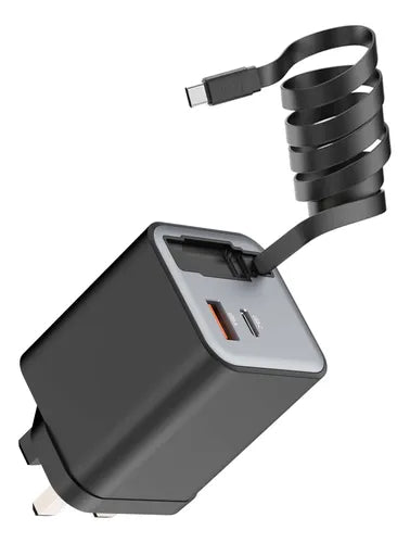 Cargador Retráctil Cargador Usb C Cable Retráctil 50w
