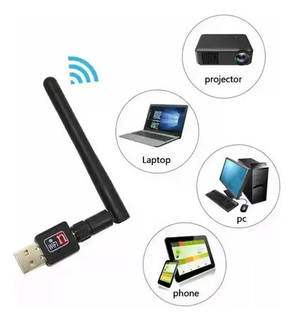 Antena Adaptador Wifi Genérica 802.11n Negra 150mb