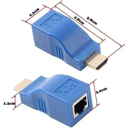 Adaptador Extensor Hdmi Cat 5e/6 Cable Rj45 30 Metros 4k-2k