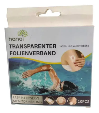 Pack 10 Parches Impermeables Transparentes Heridas Tatuajes