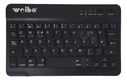 Teclado Mini Slim Inalámbrico Bluetooth Keyboard Wb-3000 Color Negro